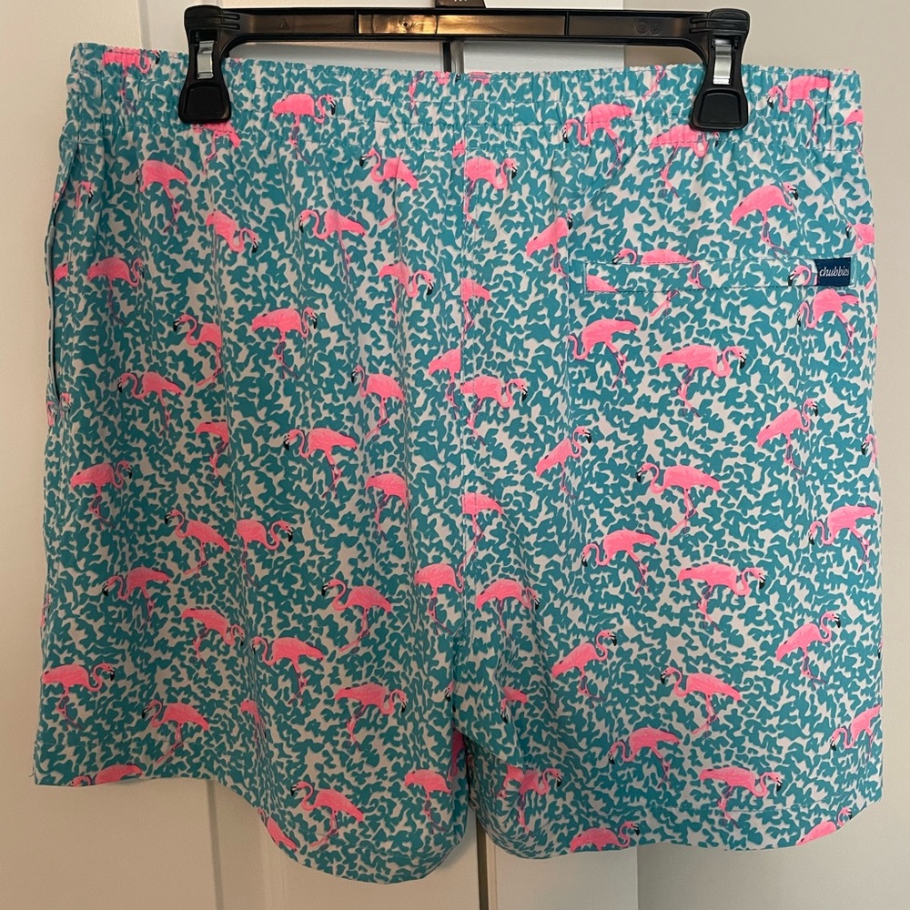 Chubbies Mens Swim Trunks- Flamingo Pattern- Size XL